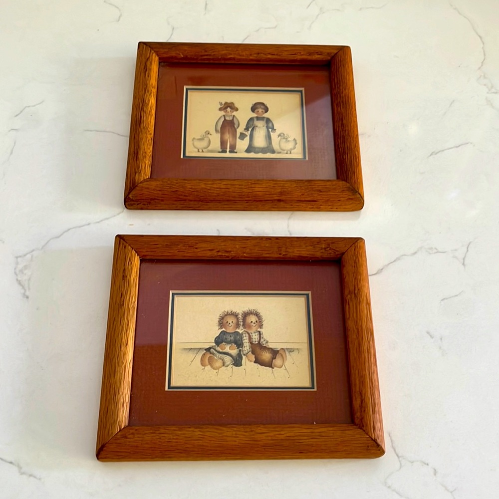 Vintage Prim Framed Folk Art
